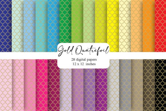Download Gold Glitter Quatrefoil Digital Paper - Premium Resources