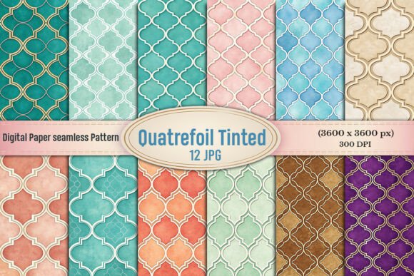Download Quatrefoil Tinted Seamless Digital Paper - Premium Bundle